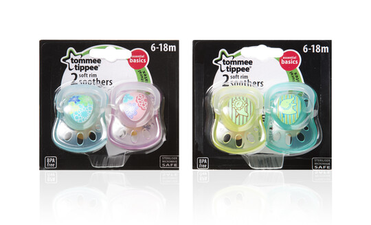 Tommee Tippee 2x Soft Rim Soother 6-18M image number 1